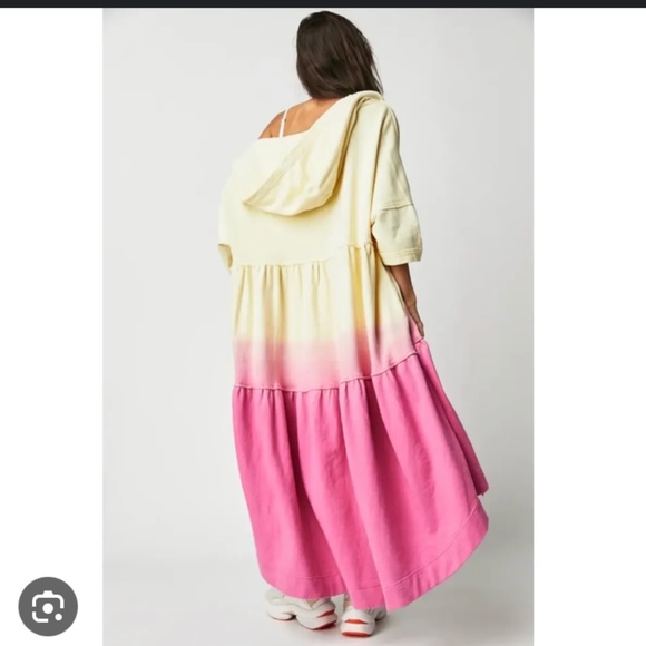 Free People Yellow and Pink Ombre fleece cover-up/jacket - Picture 3 of 12